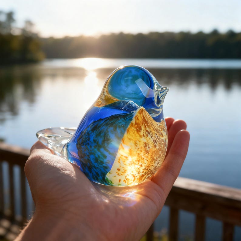 🌸 Mother's Day 60% Off Limited Time!– 🔥Hand Blown Glass Bluebird of Happiness Suncatcher