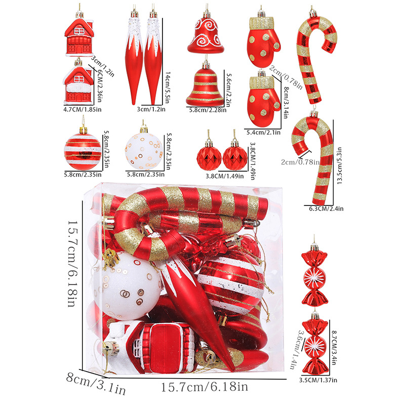 16Pcs Christmas Ornaments Balls Set
