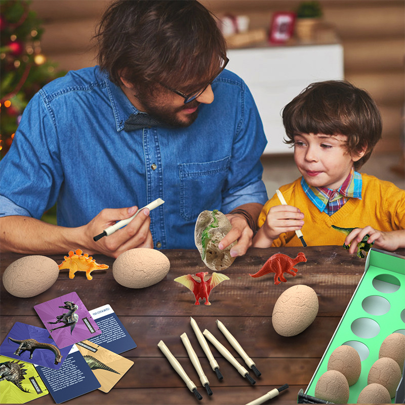 Dino Eggs Dig Kit with Toys for Kids - 12 Unique Dinosaur Eggs