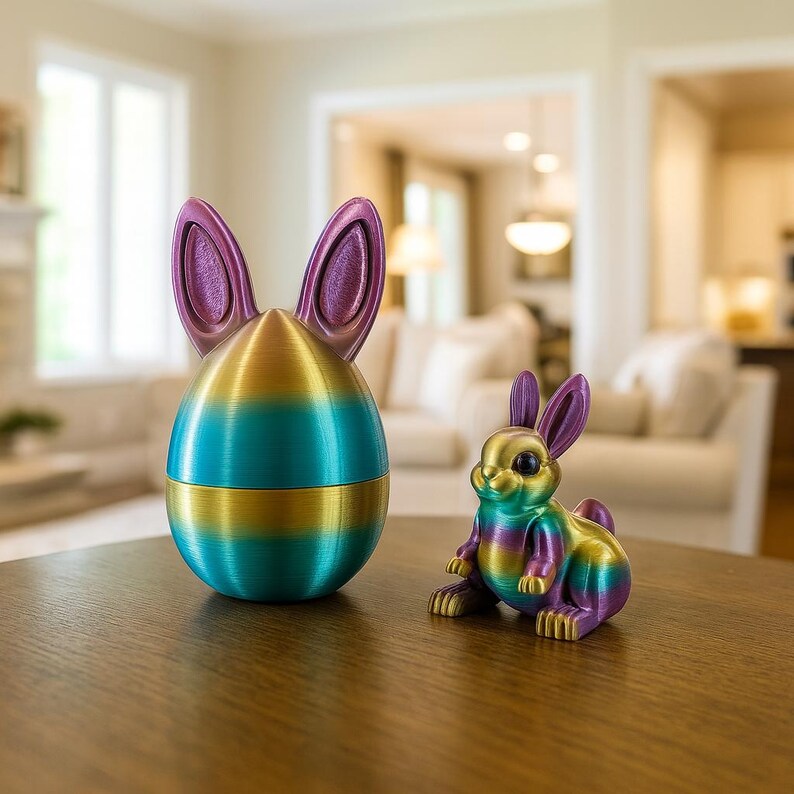 3D Printed Easter Bunny Egg Set – Articulated Toy, Kids Gift