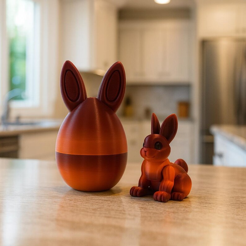 3D Printed Easter Bunny Egg Set – Articulated Toy, Kids Gift
