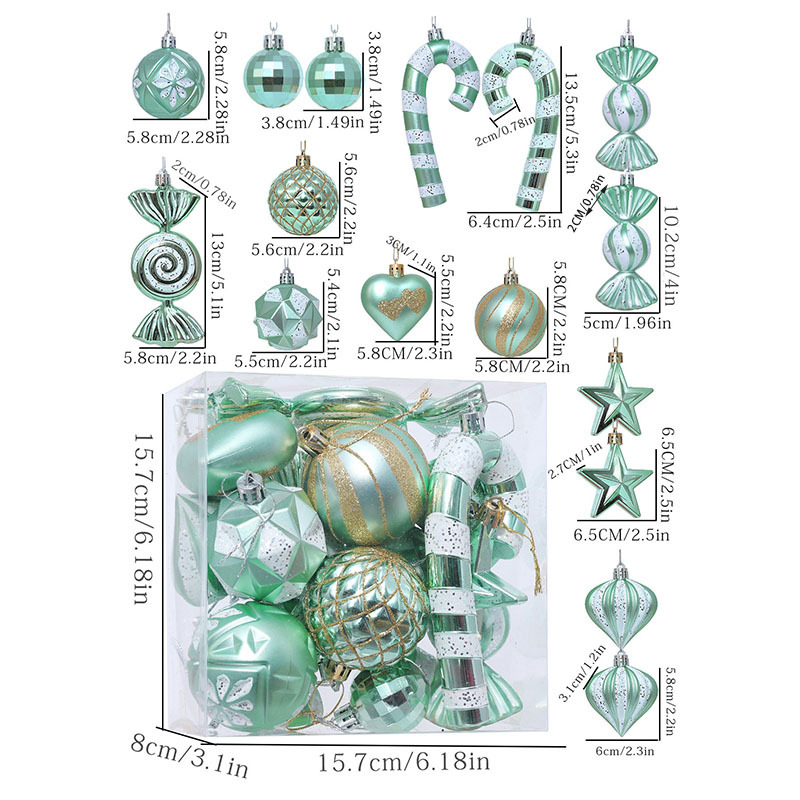 16Pcs Christmas Ornaments Balls Set