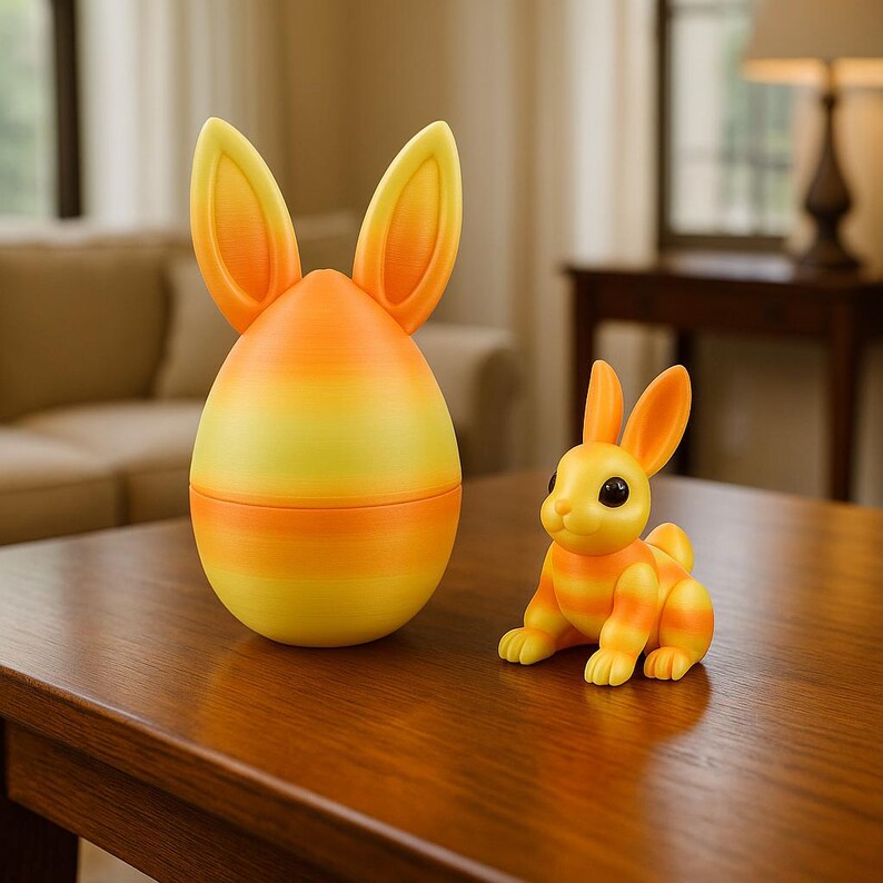 3D Printed Easter Bunny Egg Set – Articulated Toy, Kids Gift