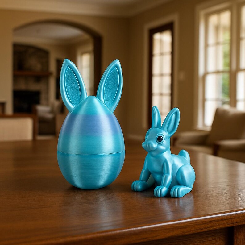 3D Printed Easter Bunny Egg Set – Articulated Toy, Kids Gift