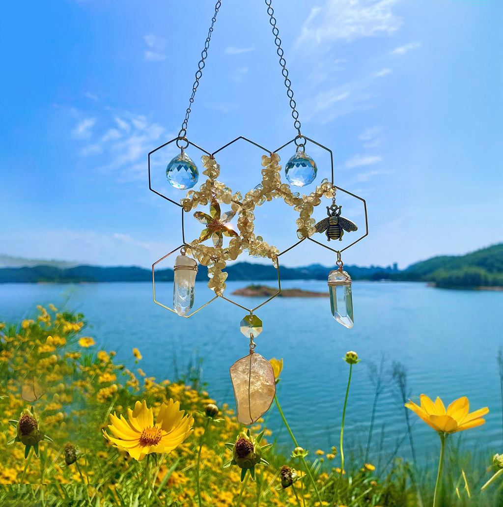 🔥Limited-time 60% off sale-Citrine Crystal Beehive Suncatcher