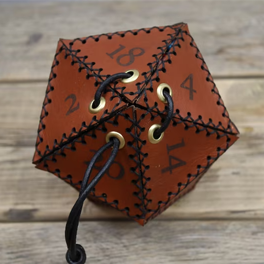 🎄Christmas Gifts - Leather D20 dice bag