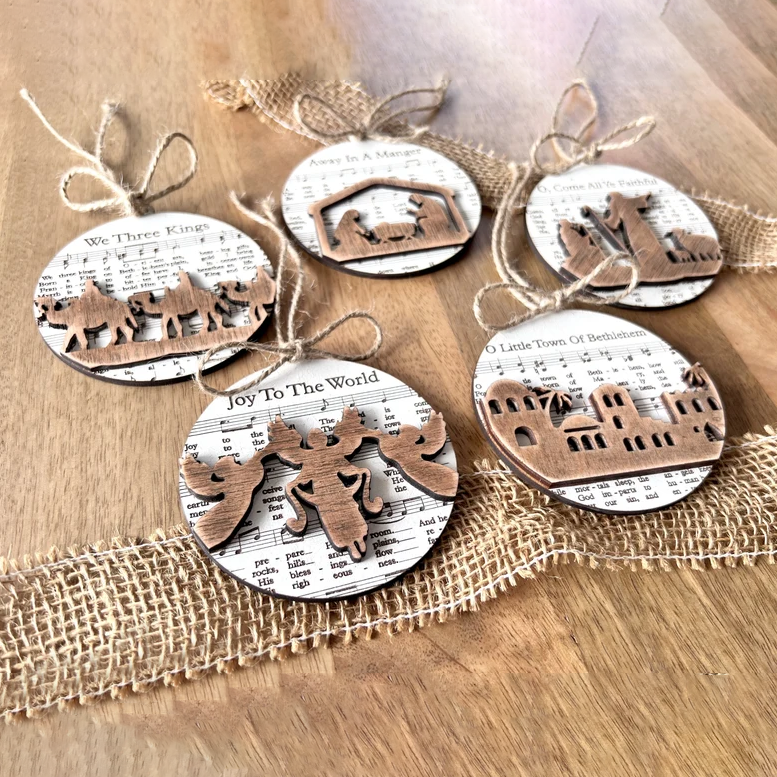 Music Sheet Nativity Ornament