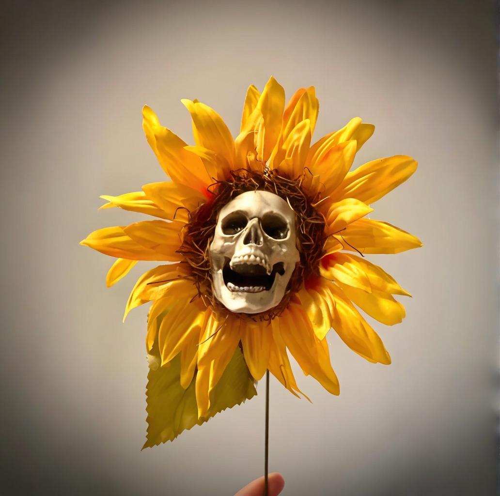 Halloween Sunflower Skull Decor 