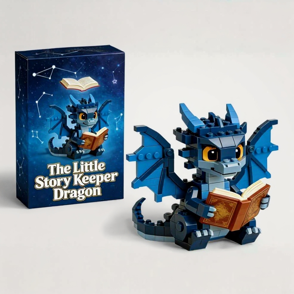 The Little Story Keeper Dragon Building Block Ornament