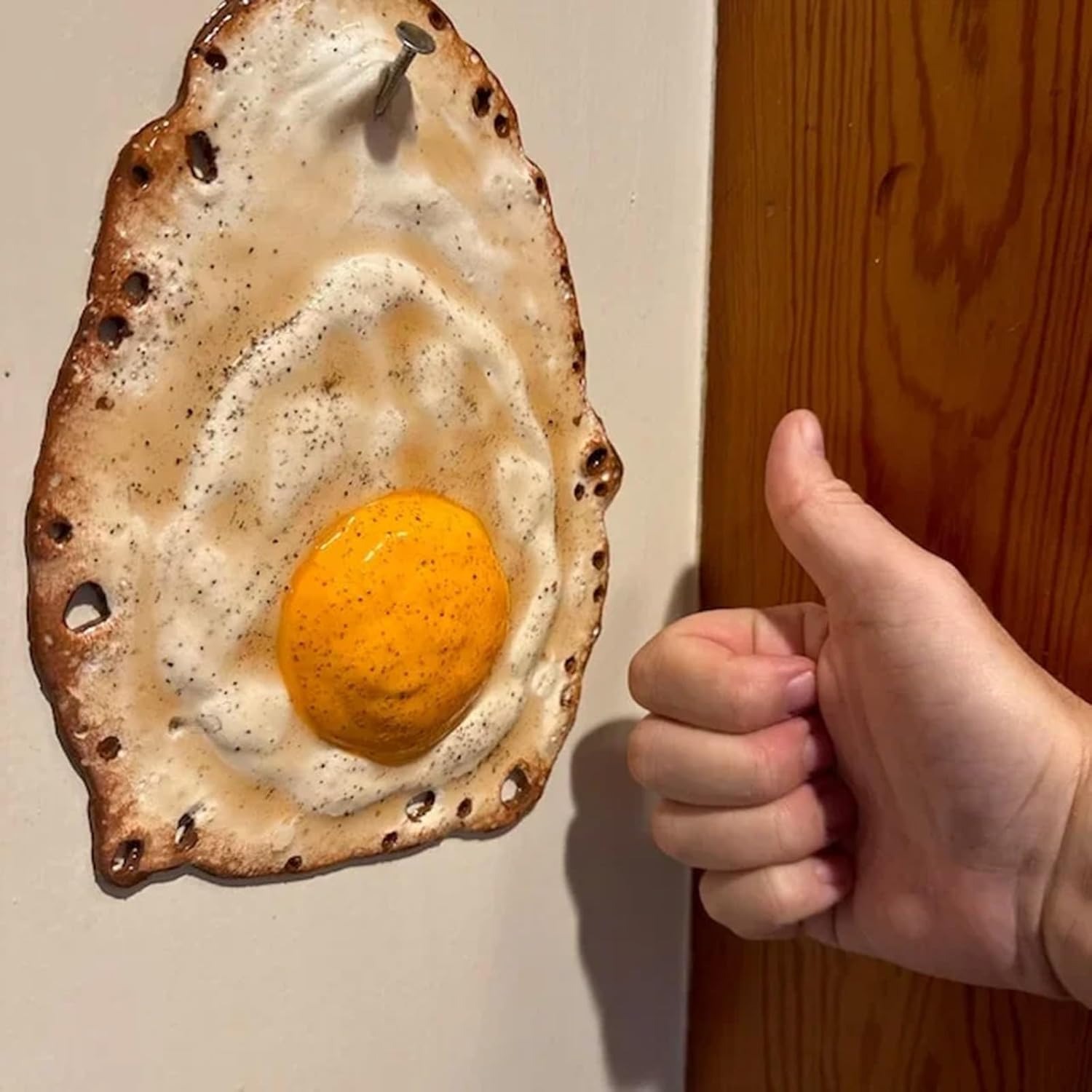 Fried Egg Hanging on a Nail