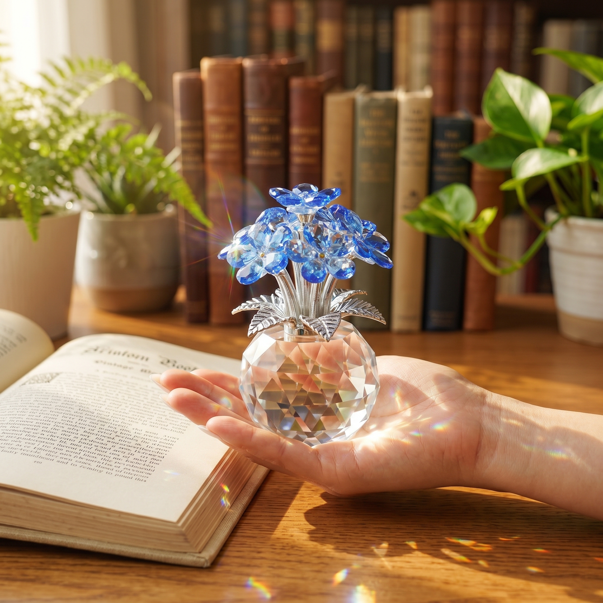 Everlasting Memories: The Crystal Forget-Me-Not Bouquet
