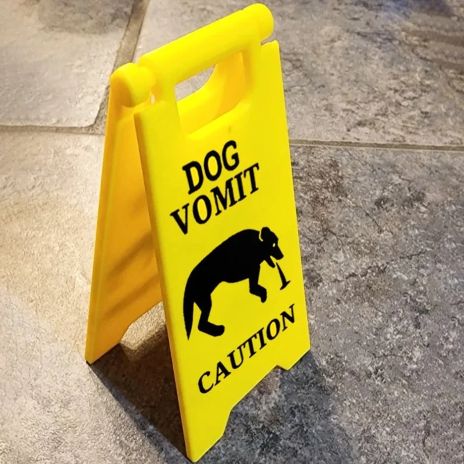 Caution Sign: Cat Vomit Edition ⚠️🐾