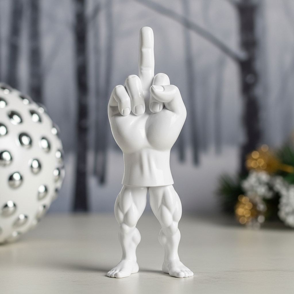 Middle Finger Muscle Leg Figurine