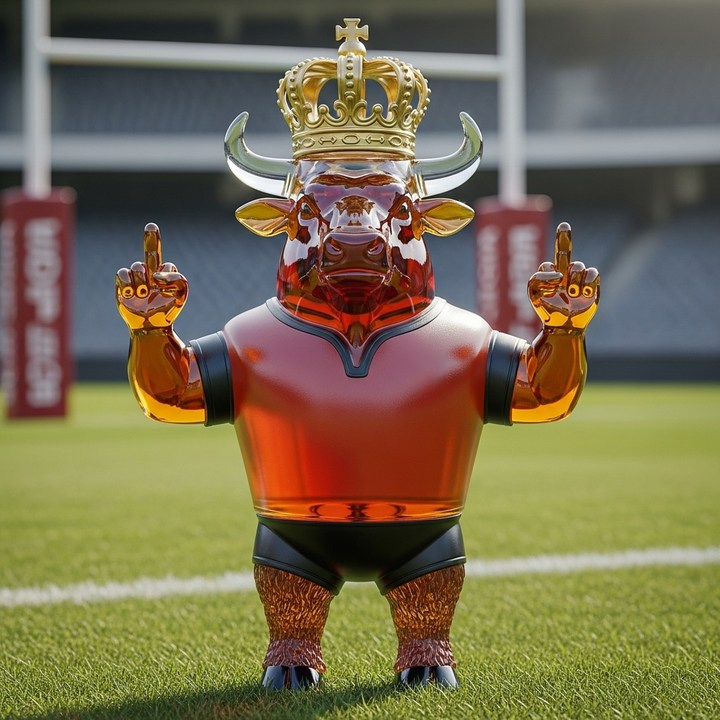 Houston Texans Bull Head Whiskey Bottle 