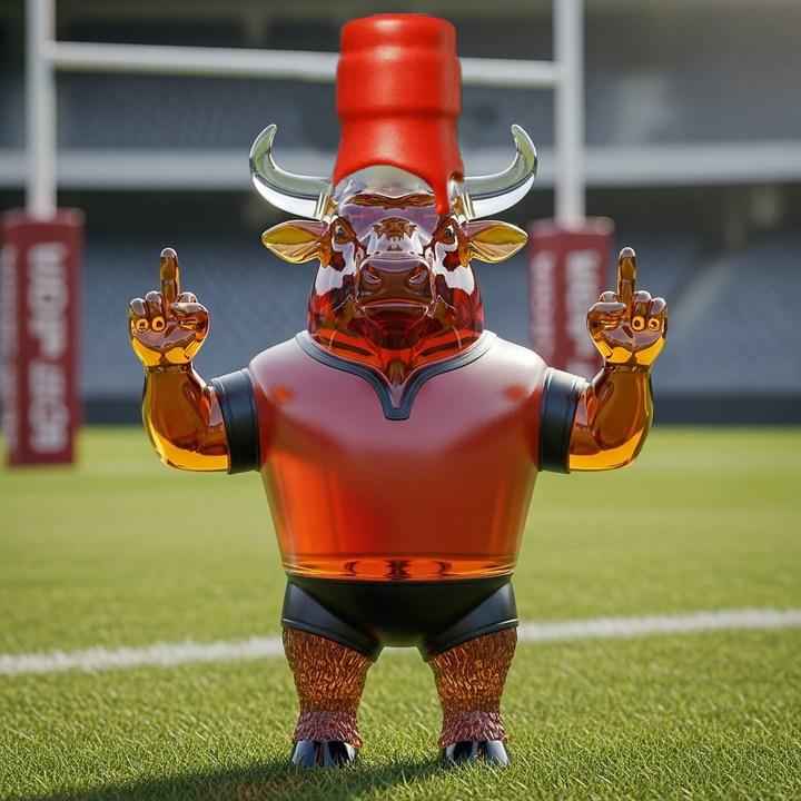Houston Texans Bull Head Whiskey Bottle 