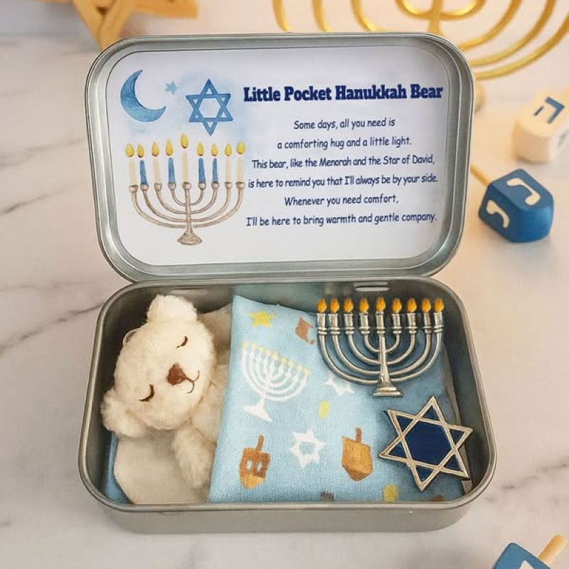 Little Pocket Hanukkah Bear – Comfort & Light in a Box