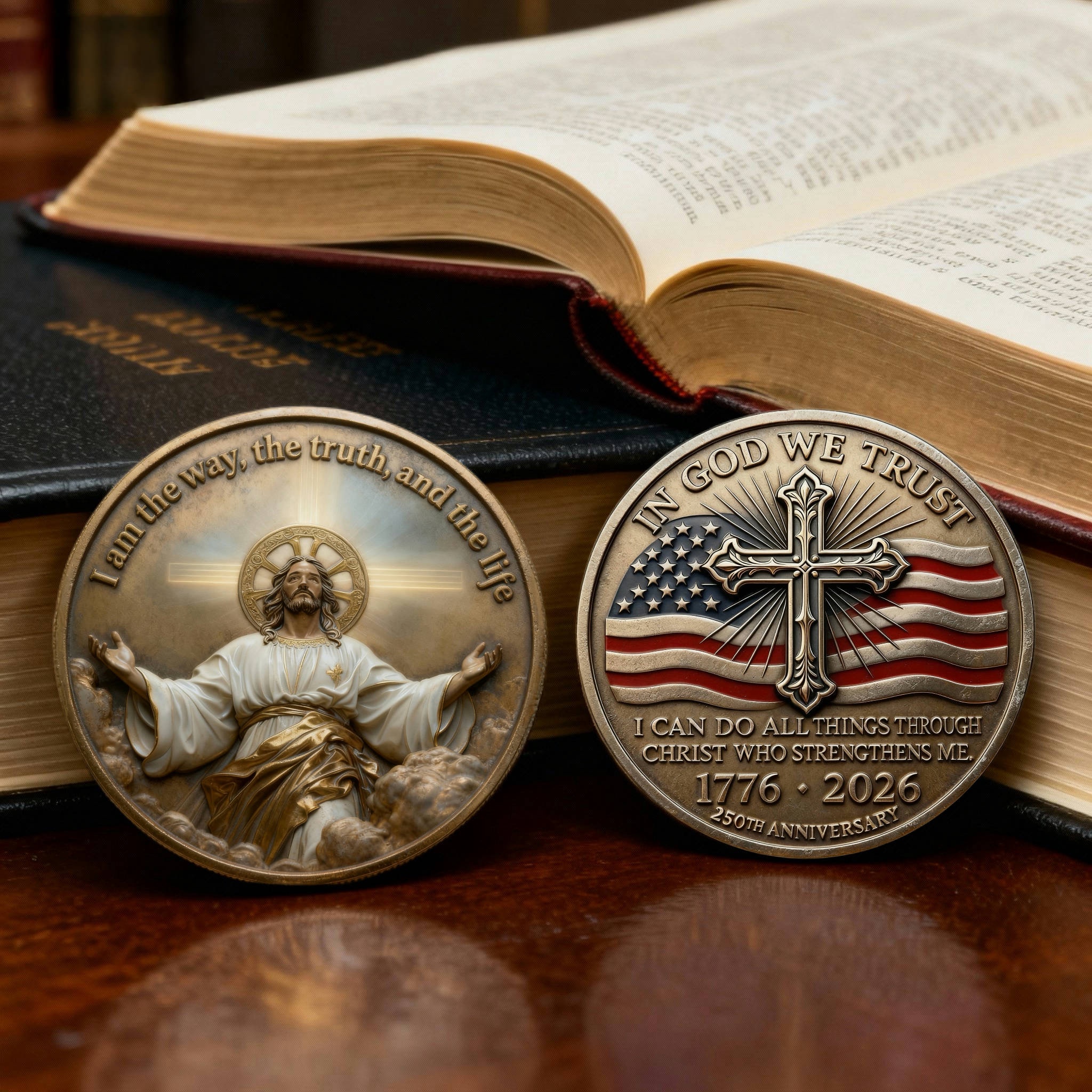 ✝️ Jesus Commemorative Coin 🇺🇸🪙-“In God We Trust”