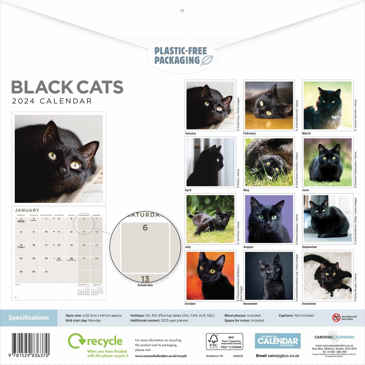 BLACK CATS CALENDAR 2024