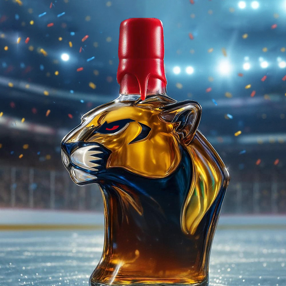 🐆🏒Celebrate the Florida Panthers winning the 2025 NHL Stanley Cup Championship Whisky Bottle