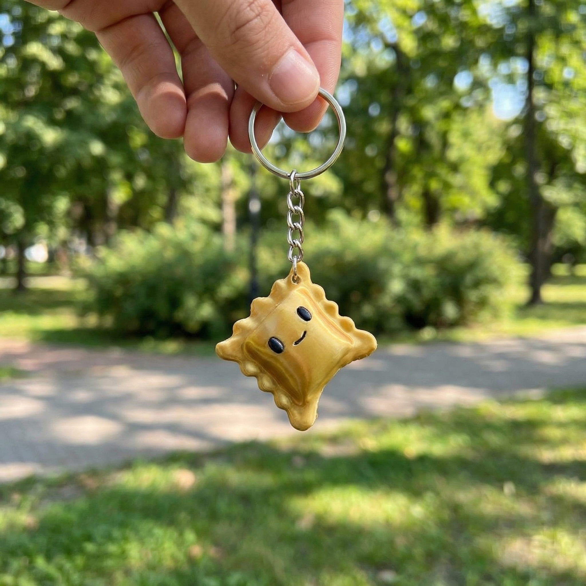 🍝 Cute Ravioli Guy with Butt Cheeks Keychain