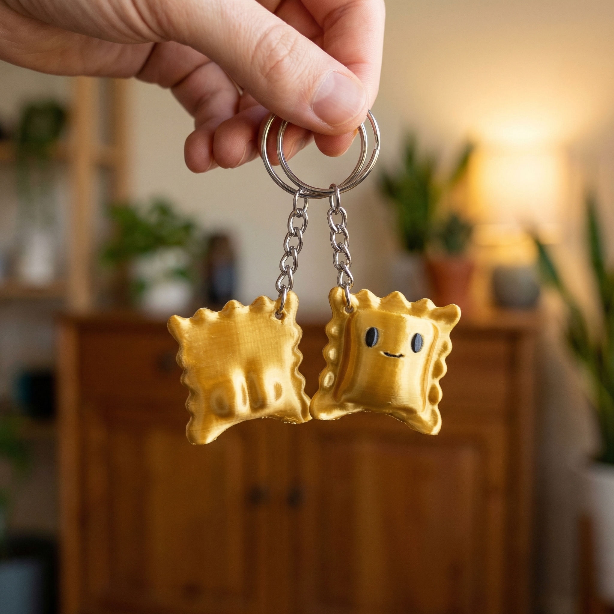 🍝 Cute Ravioli Guy with Butt Cheeks Keychain