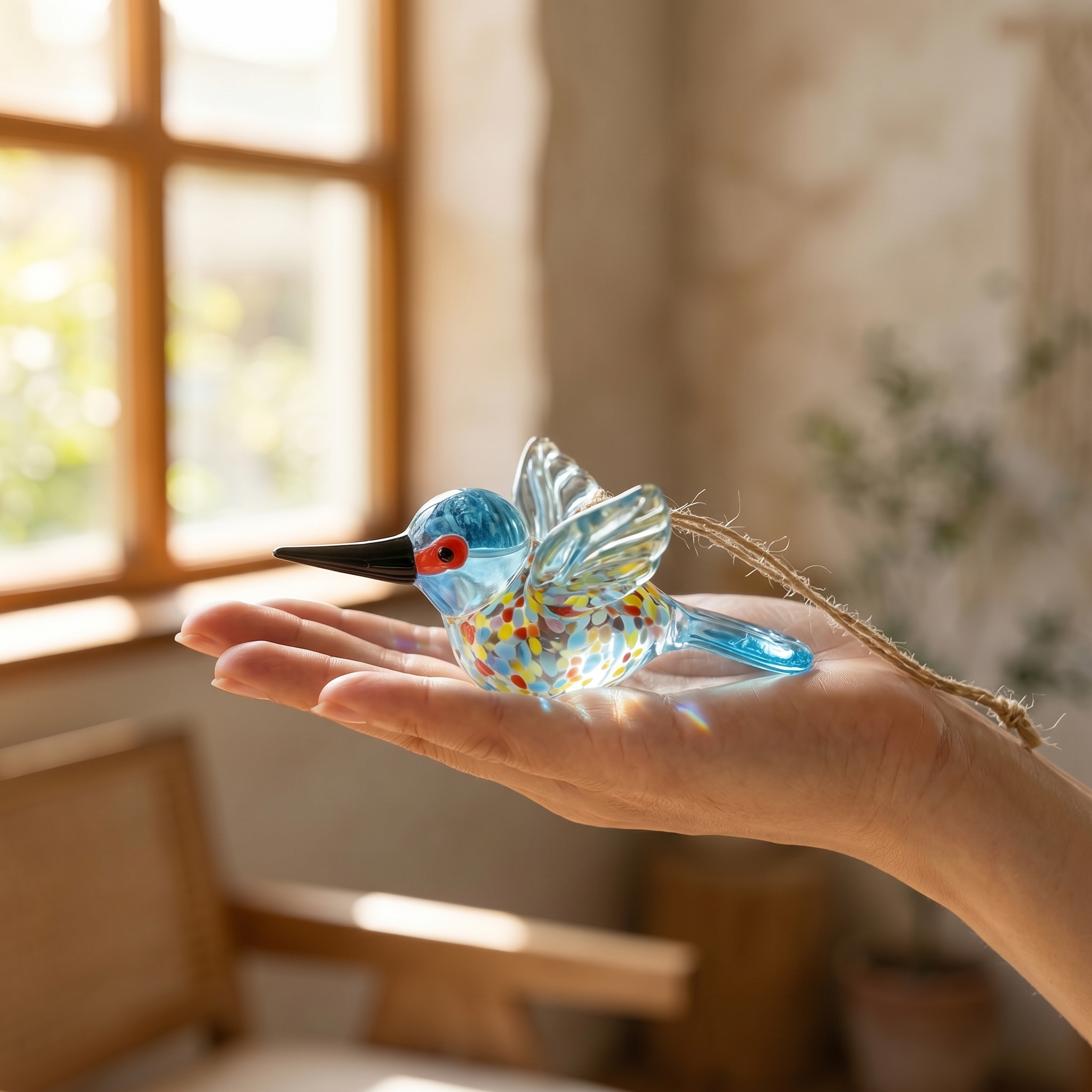 🔥Limited-time 60% off sale-Colorful Glass Bird Suncatcher