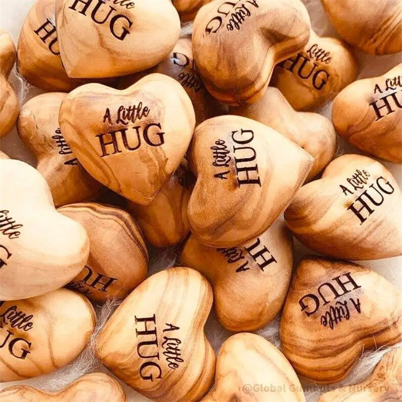 💖Pocket Hug Wooden Heart Token