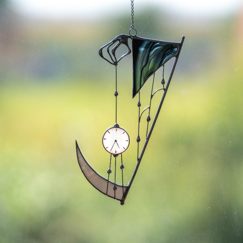 👻Grim reaper stained glass suncatcher Halloween decor
