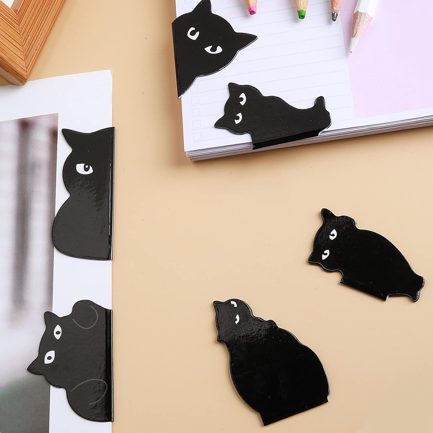 😺6Pcs Cute Cat Magnetic Bookmarks