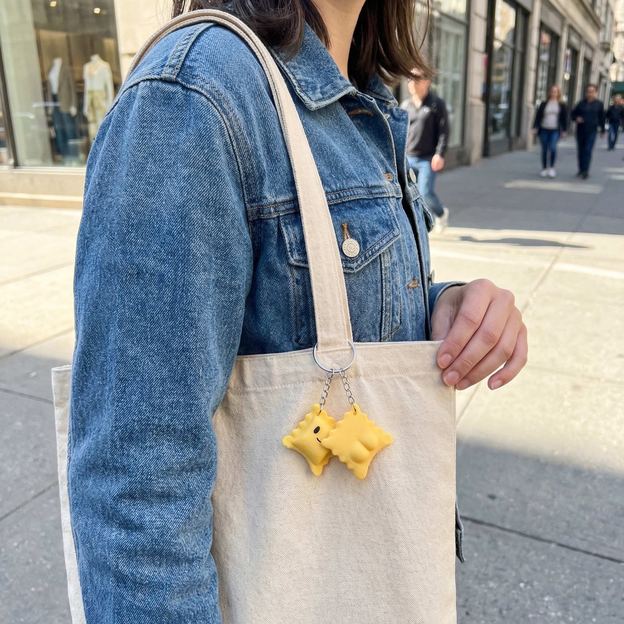 🍝 Cute Ravioli Guy with Butt Cheeks Keychain