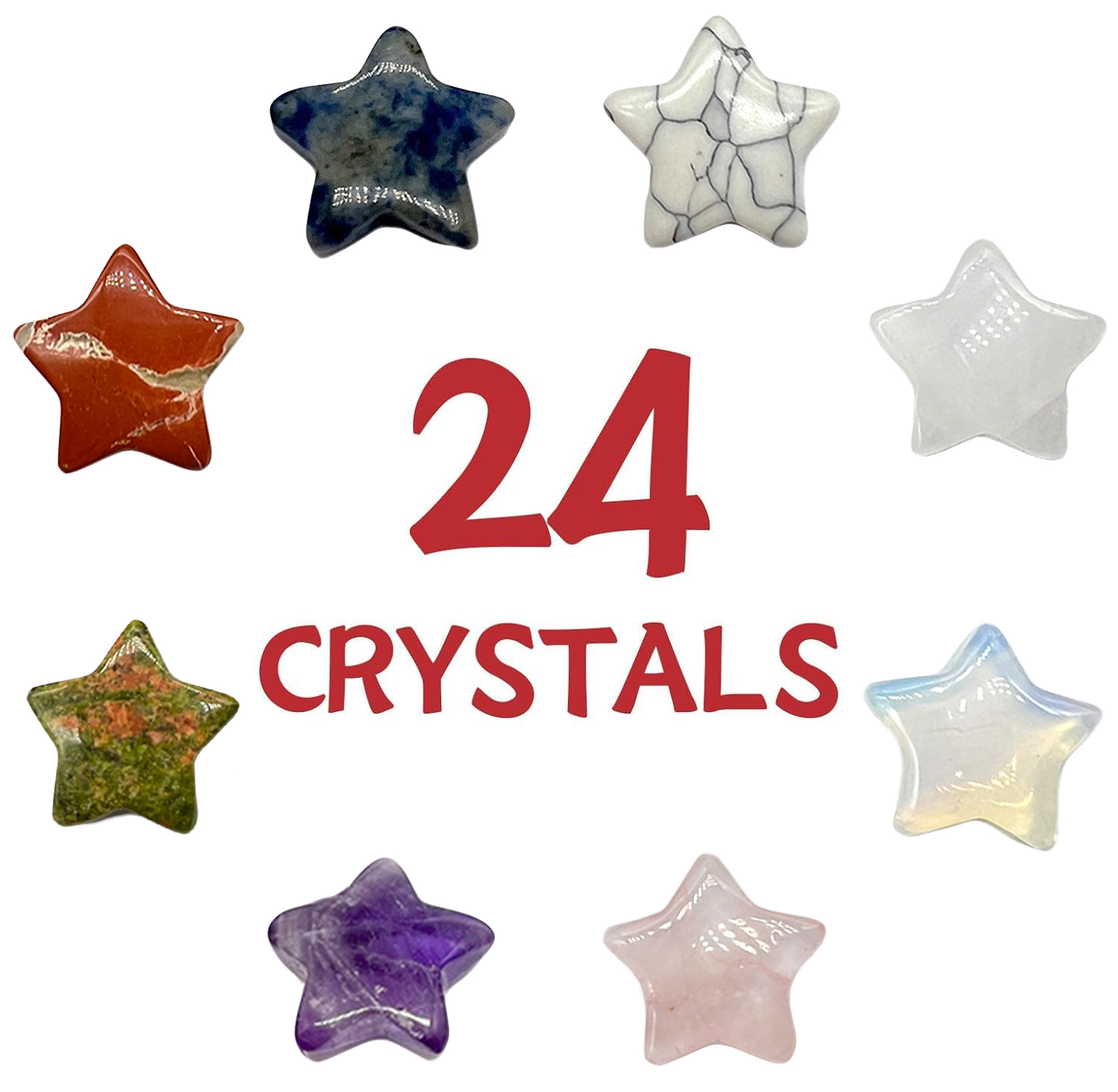 24PCs Valentines Cards with Star-Shape Crystals-Valentines Day Gifts for Kids