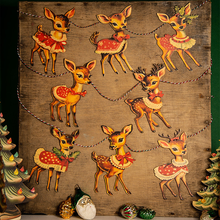 Christmas Vintage Bunting Wooden