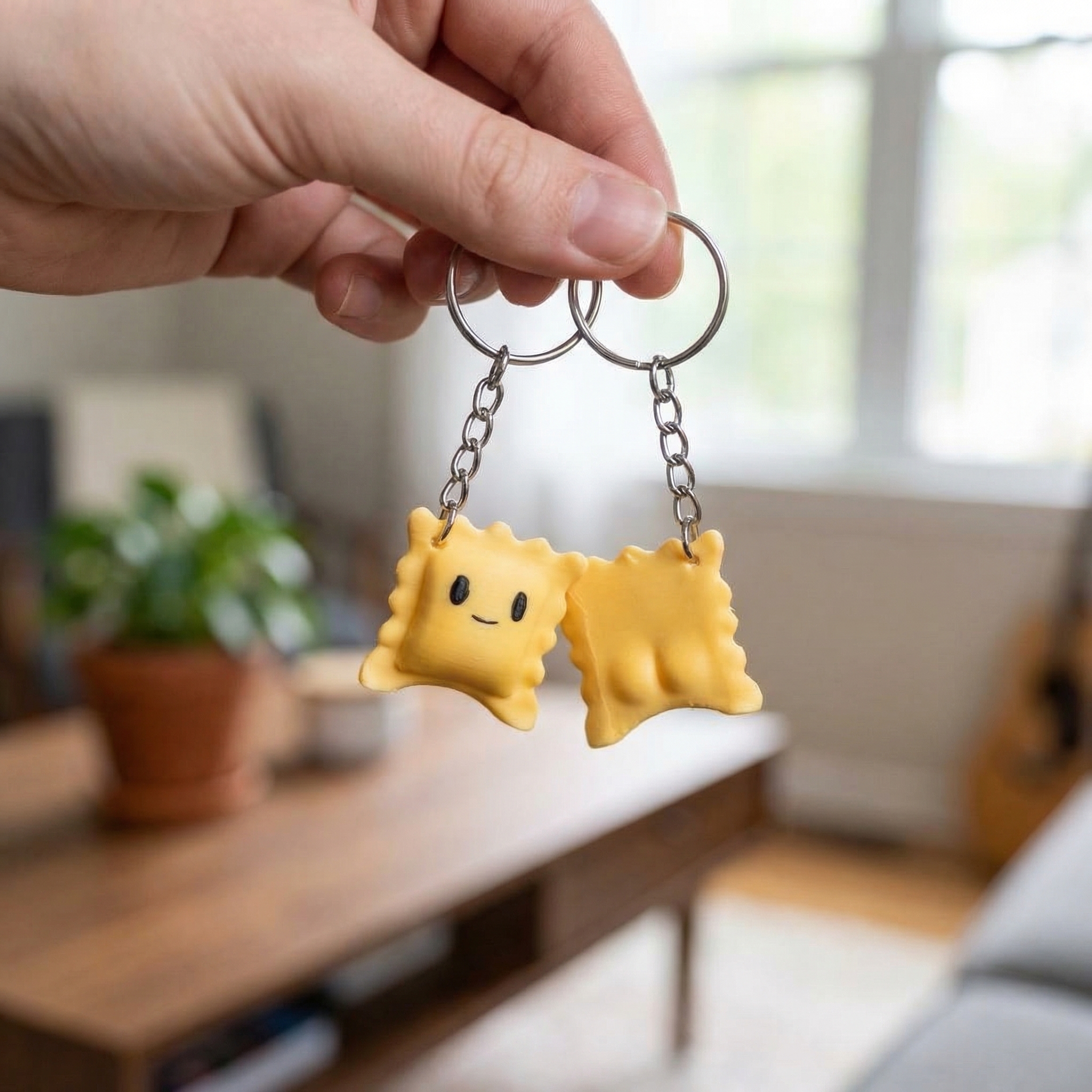🍝 Cute Ravioli Guy with Butt Cheeks Keychain