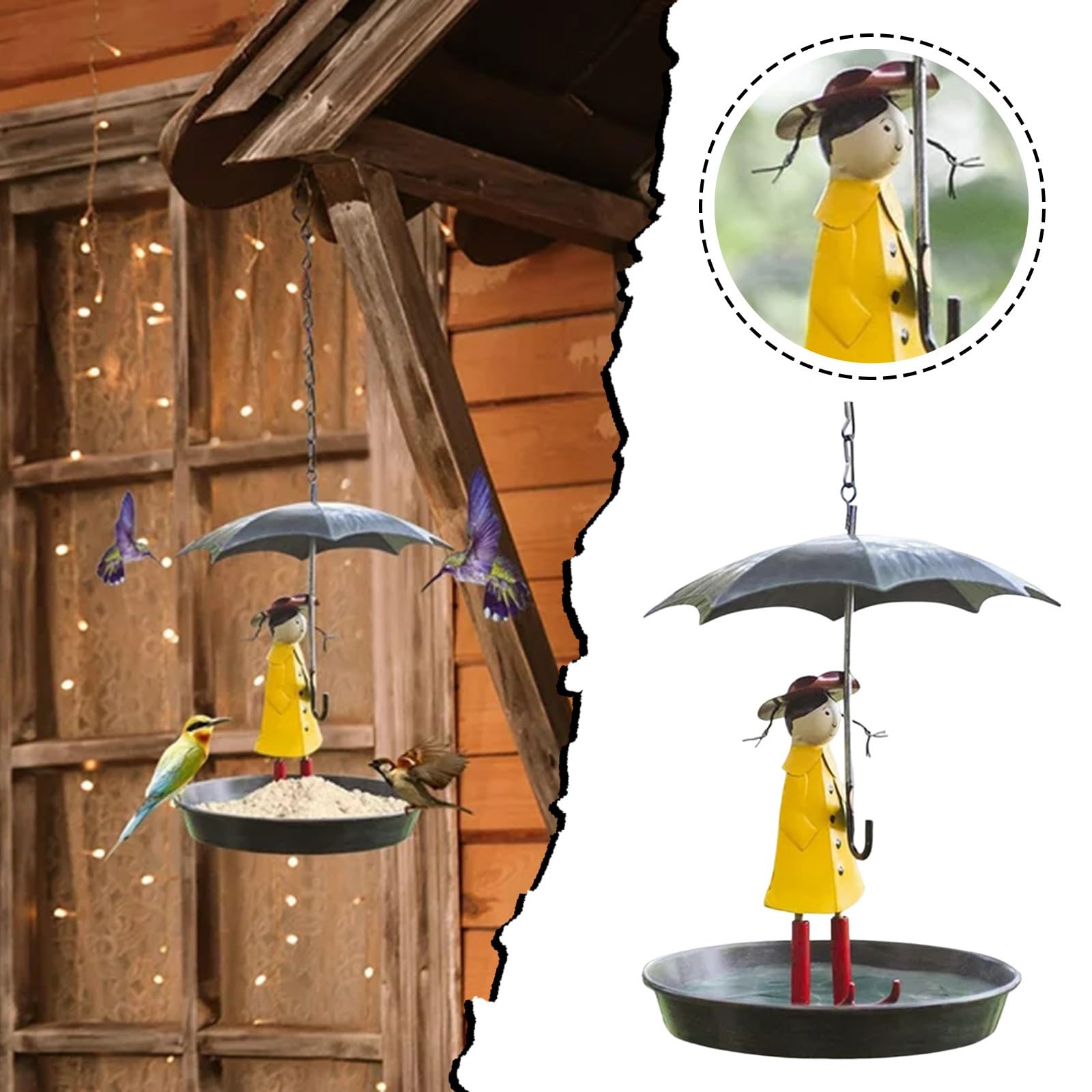 Umbrella Girl Automatic Bird Feeder