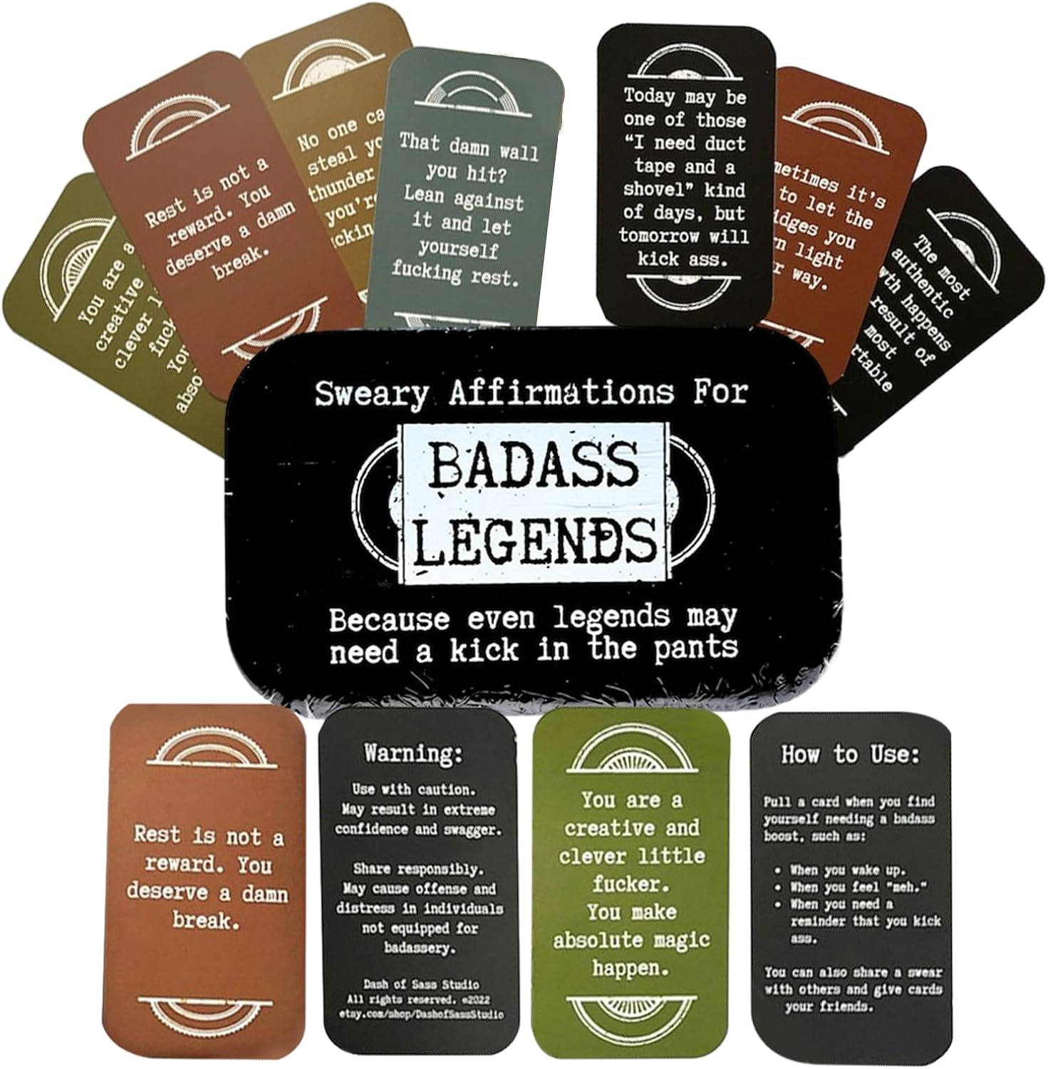18Pcs Mini Sweary Affirmation Cards For Badass