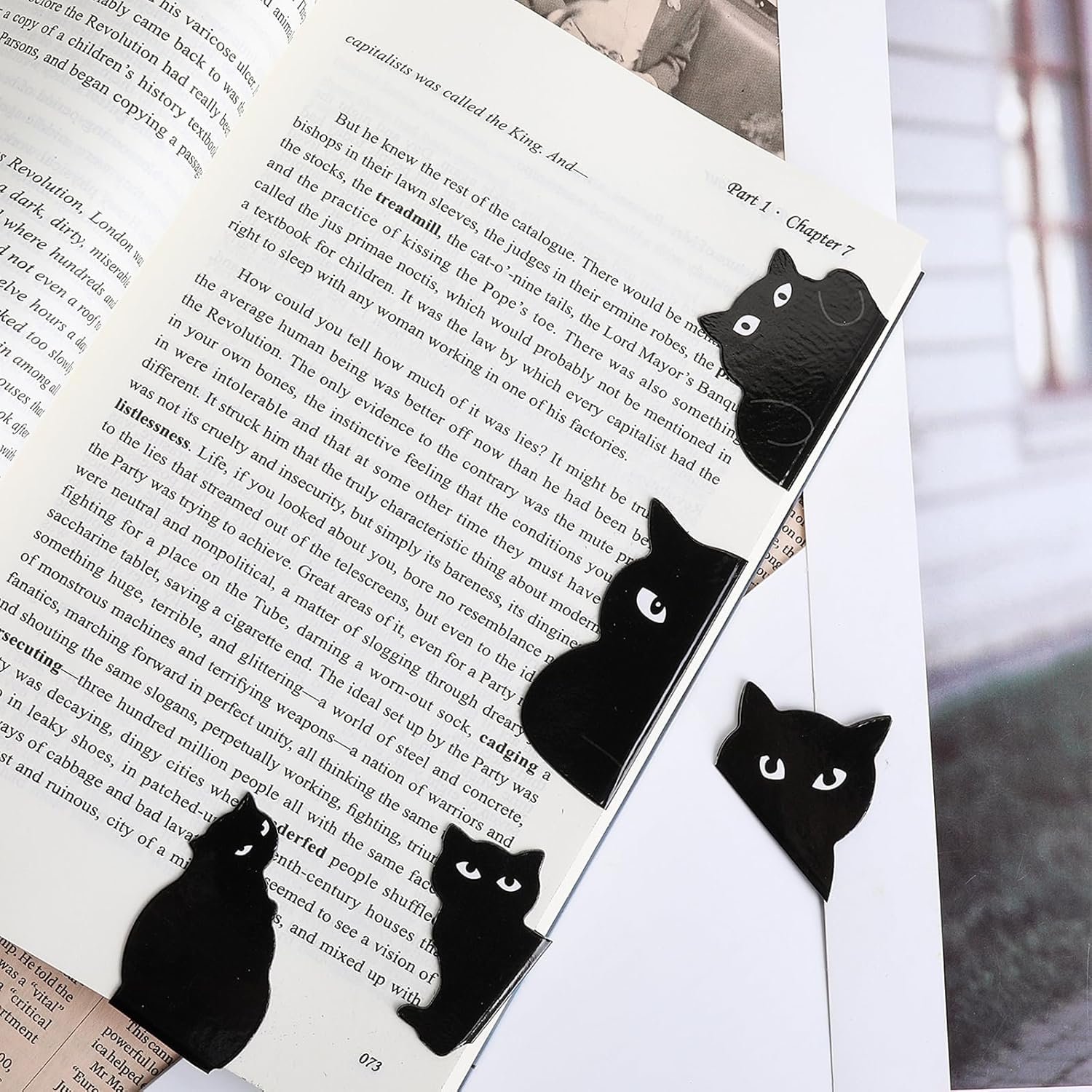😺6Pcs Cute Cat Magnetic Bookmarks
