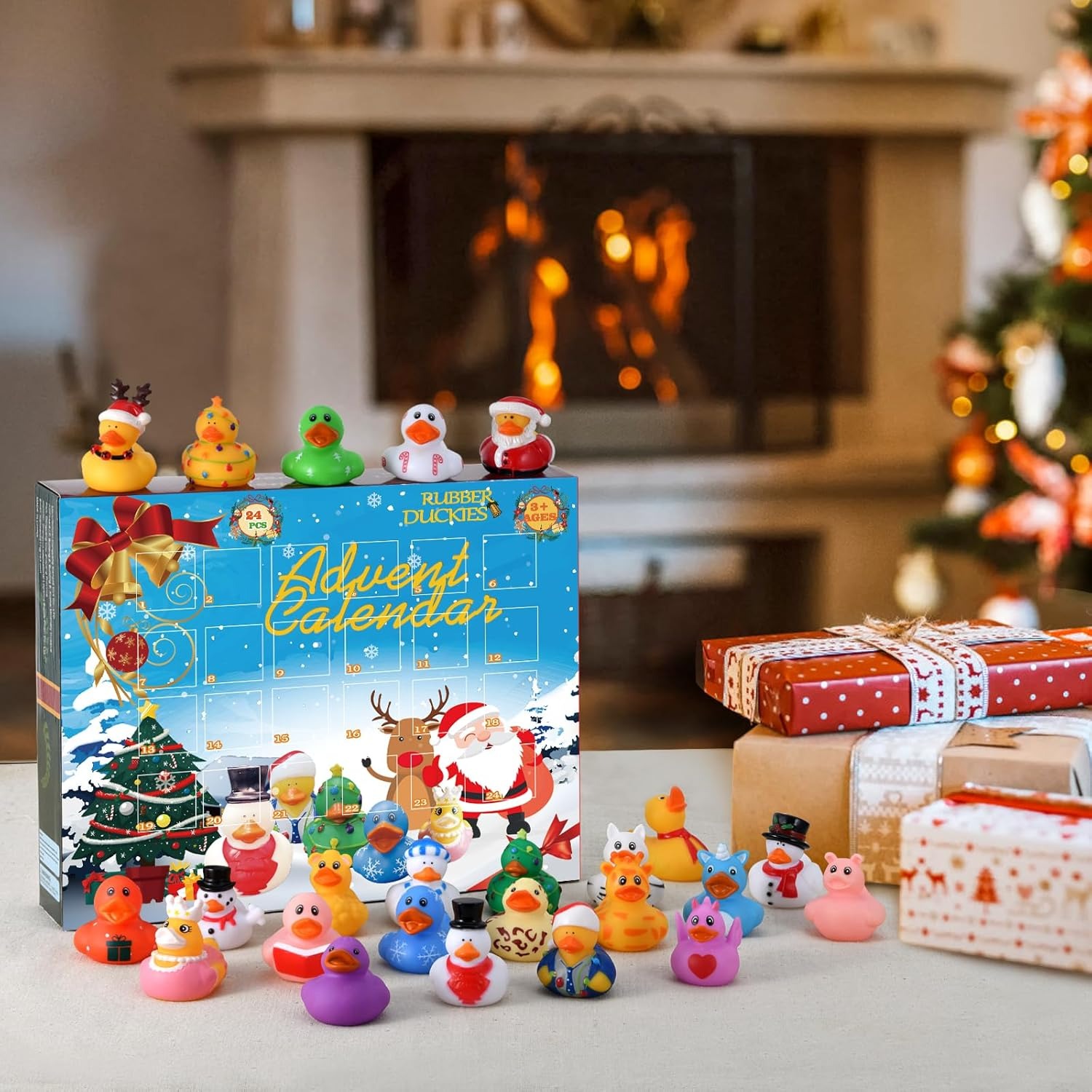 Advent Calendar 2024-24 Rubber Ducks Toys Advent Calendar for Kids