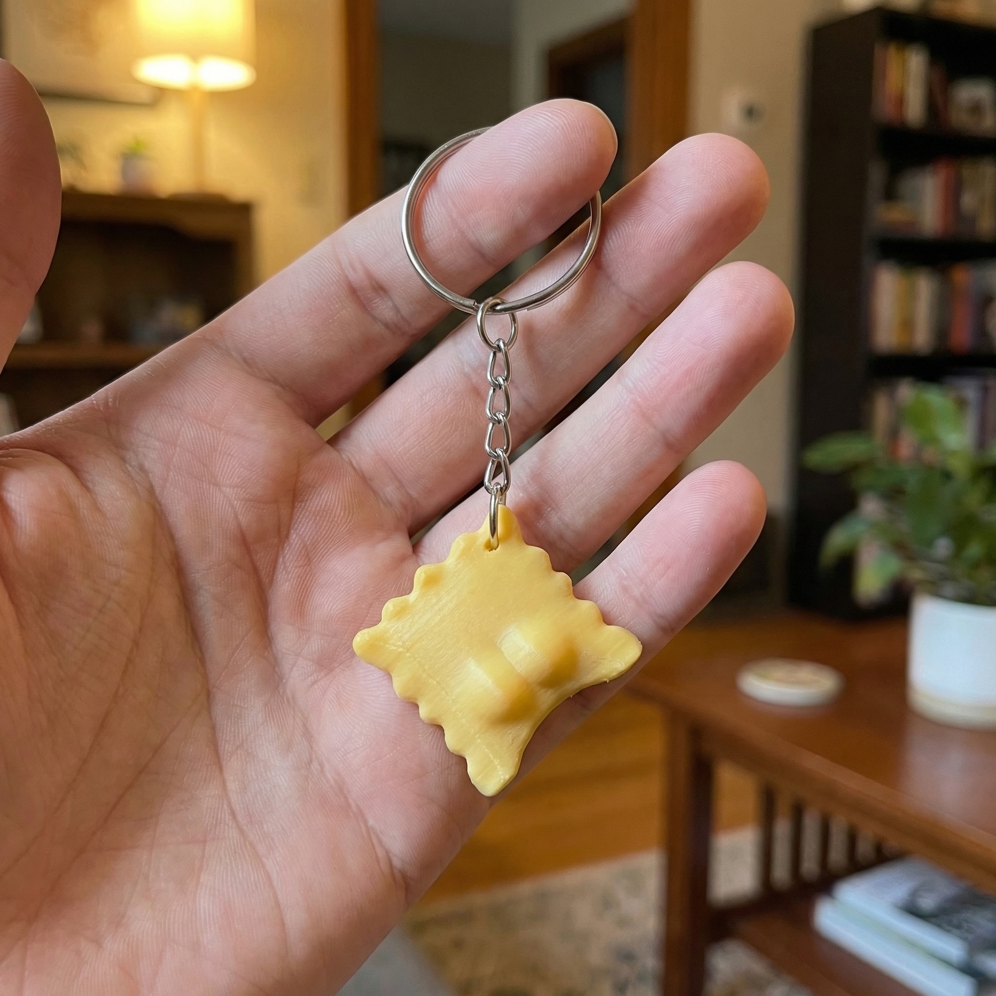 🍝 Cute Ravioli Guy with Butt Cheeks Keychain