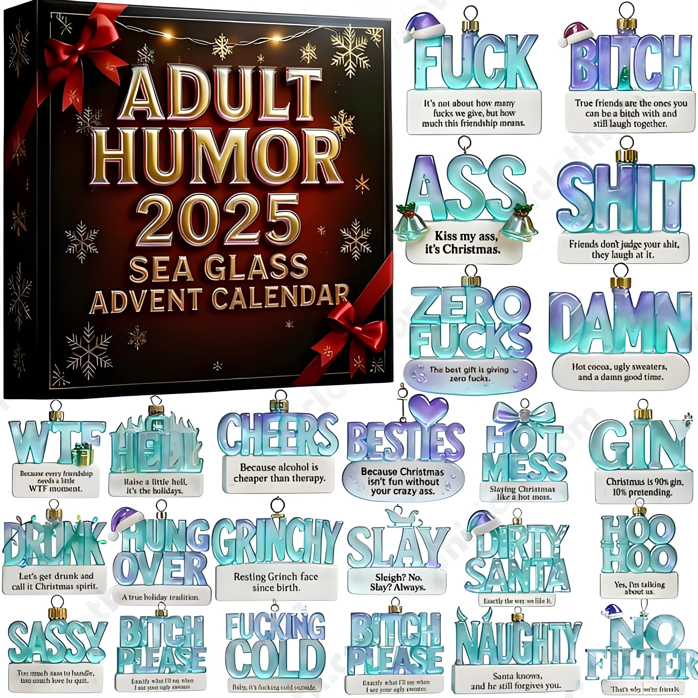 🌊Sea Glass Accents 2025 Adult Humor Advent Calendar