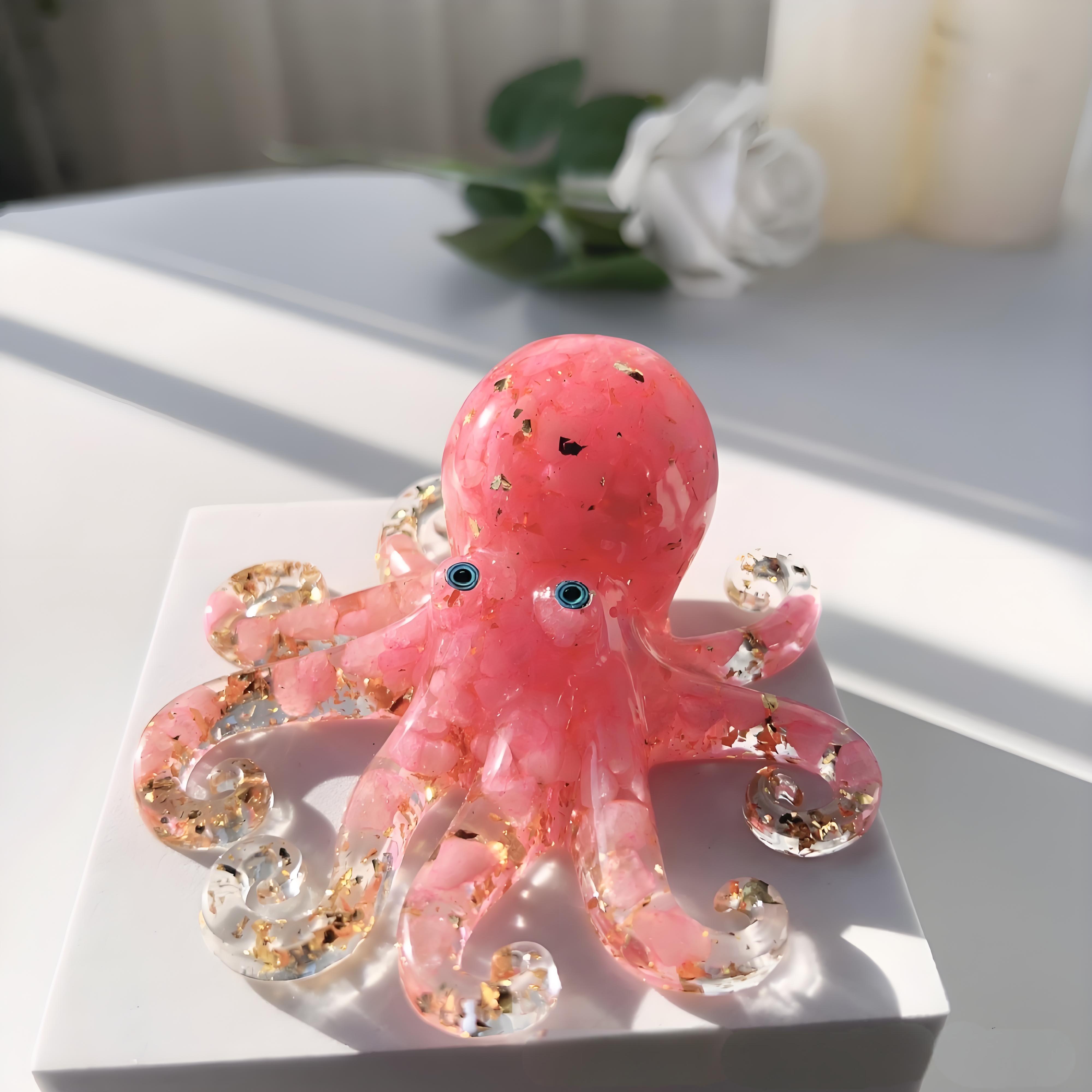 Crystal Cute Octopus Statue Ornament