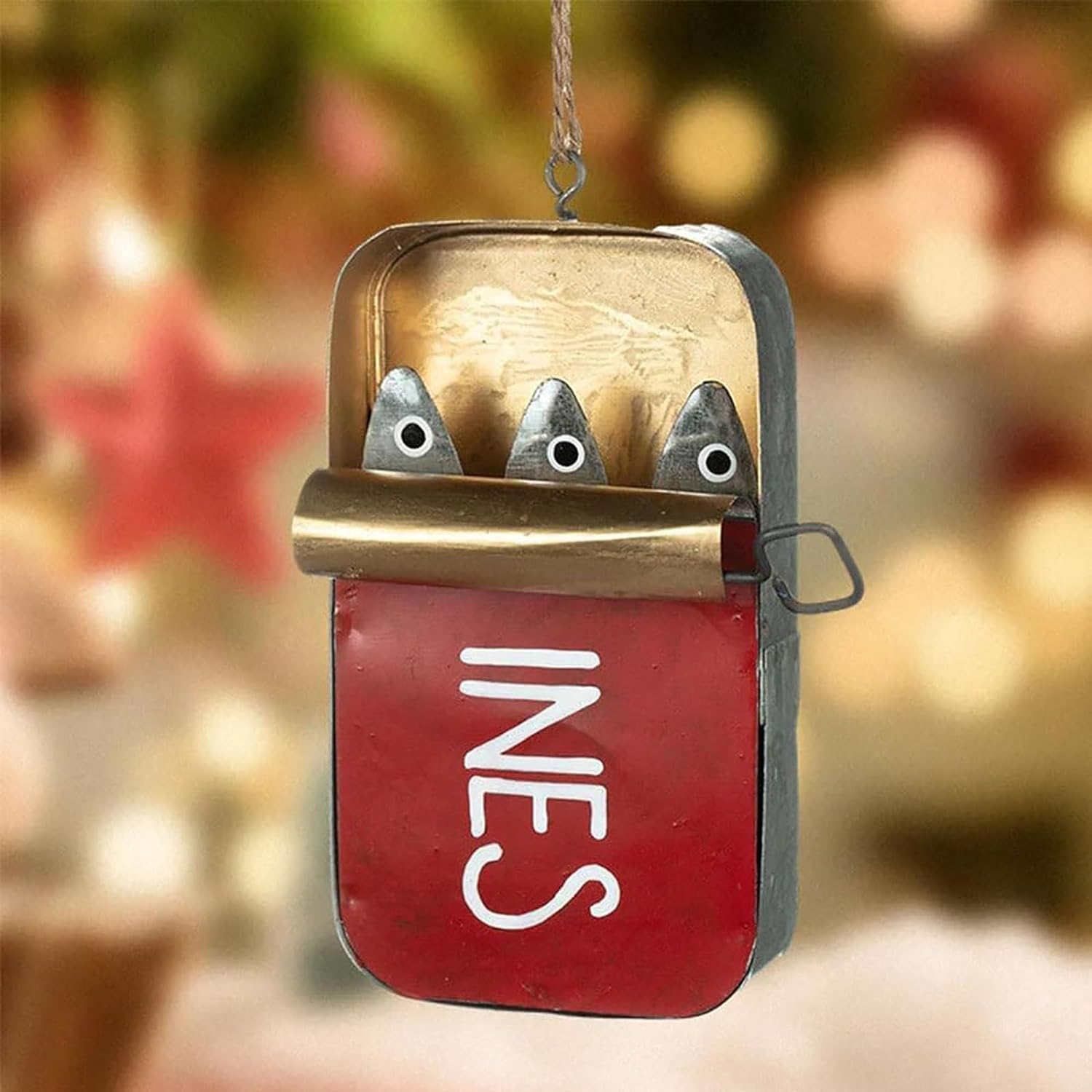 Tin of Sardines Quirky hanging ornament