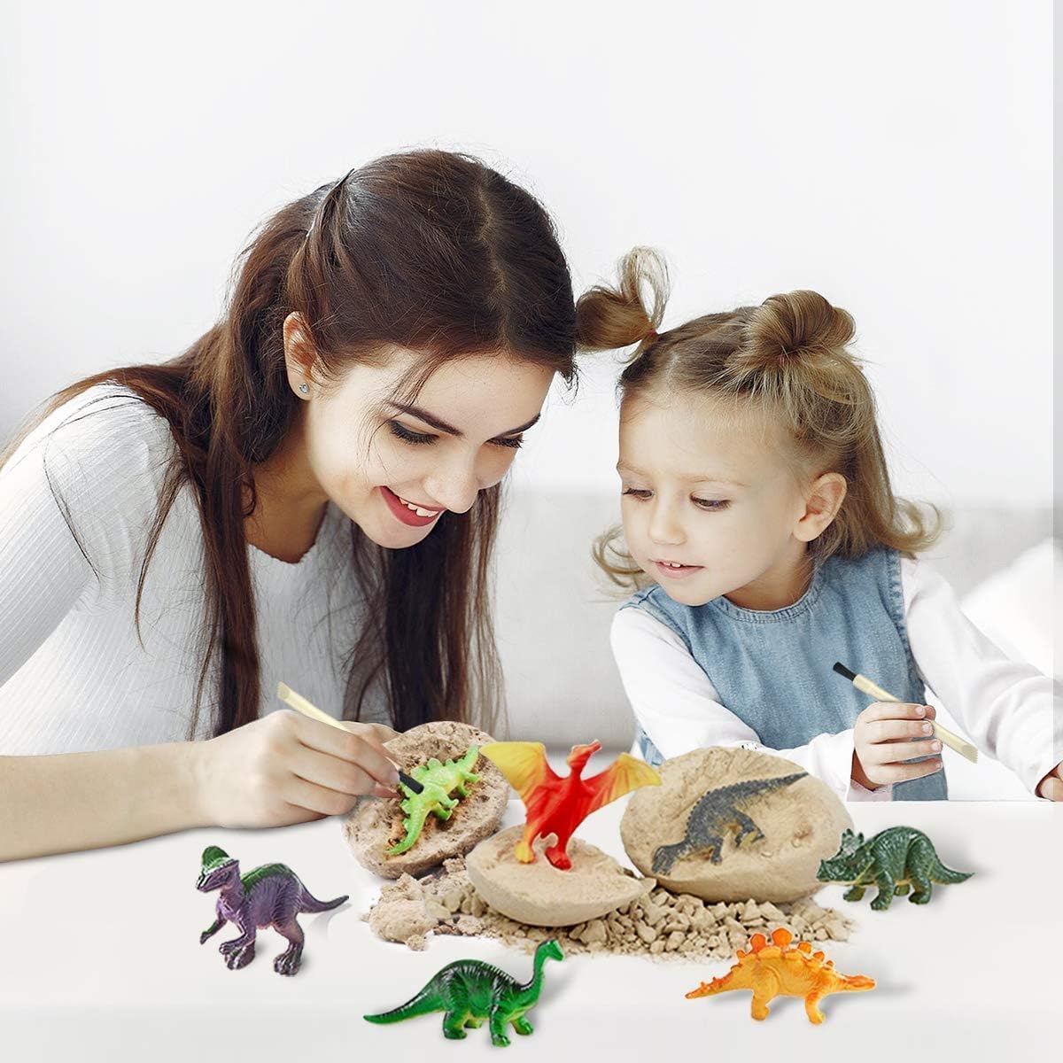 Dino Eggs Dig Kit with Toys for Kids - 12 Unique Dinosaur Eggs
