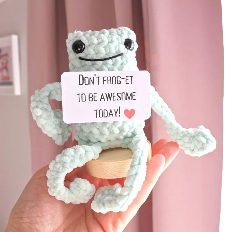 Funny Positive Frogs Mini Crochet Frogs