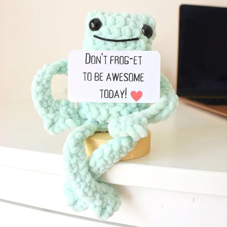 Funny Positive Frogs Mini Crochet Frogs