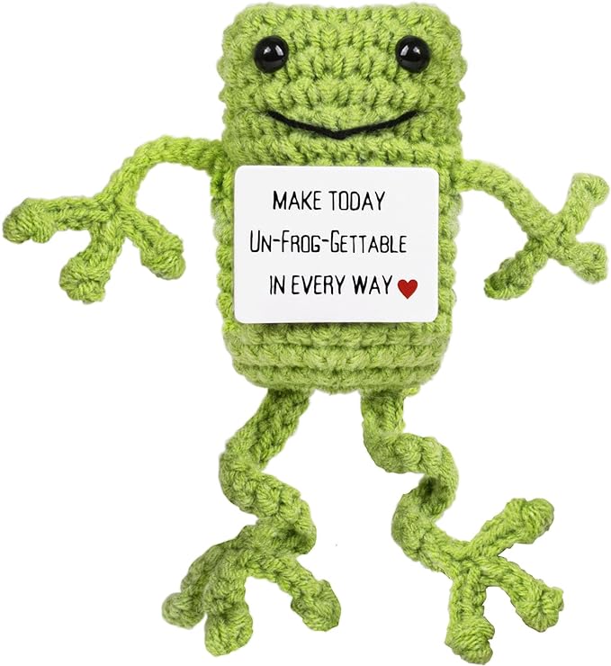 Funny Positive Frogs Mini Crochet Frogs