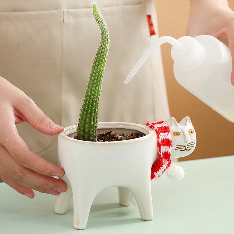 Cute Cat Tail Ceramic Plant Pot