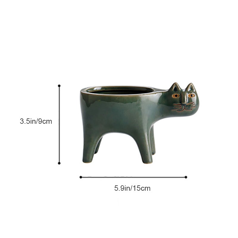 Cute Cat Tail Ceramic Plant Pot