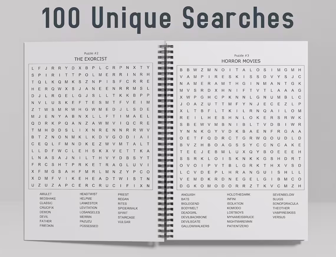 Horror Movies Word Search