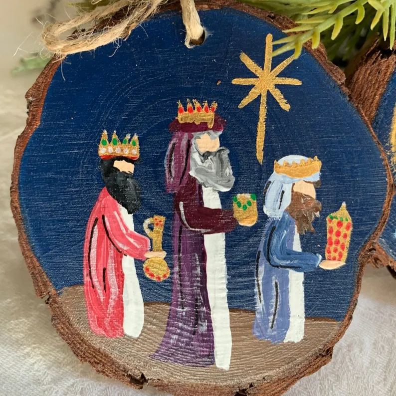 Handmade Wood Nativity Ornament