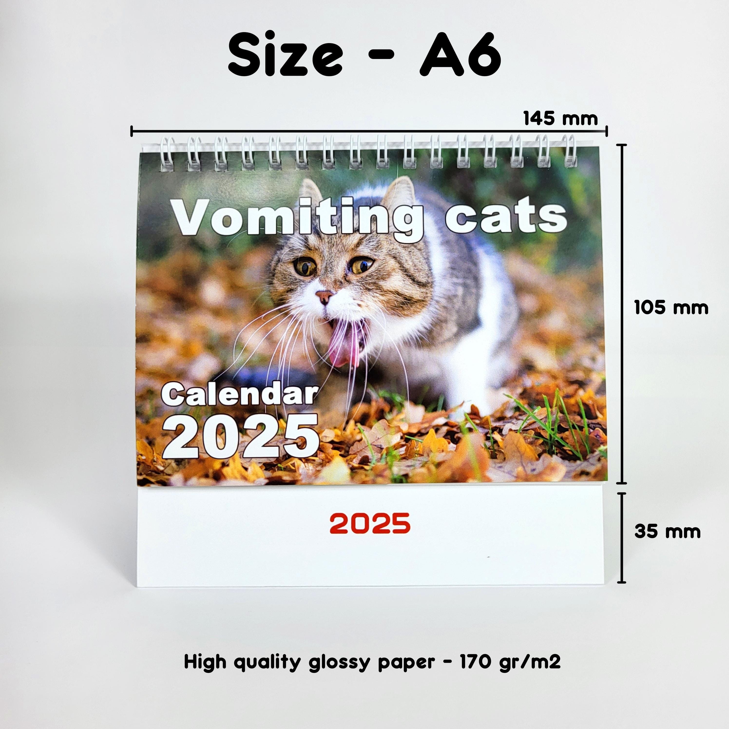  😹Vomiting Cats 2025 Desk Calendar📅